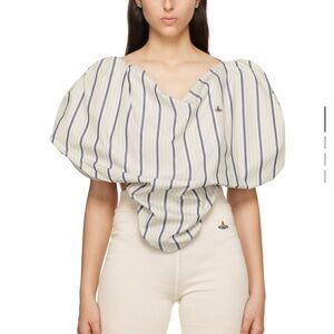 Vivienne Westwood Cream and Navy Striped Blouse